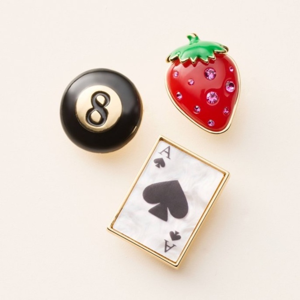 NWT kate spade new york x Target 3pk Mixed Novelty Pin Set